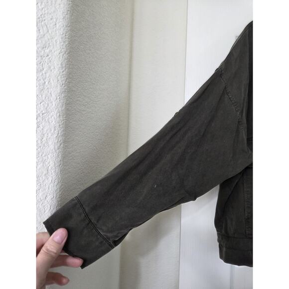 Urban Outfitters Pepita Olive Green Utility Oversized Roll Tab Zip Jacket Medium - Picture 6 of 15